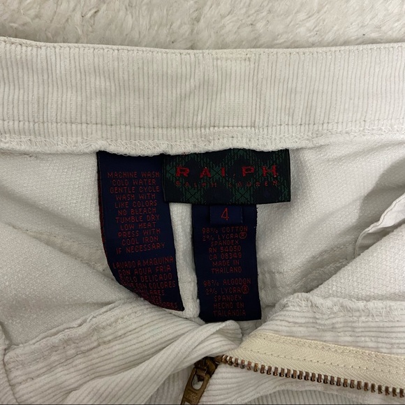 Ralph Lauren White Corduroy Wide-Leg Pants - Picture 4 of 9